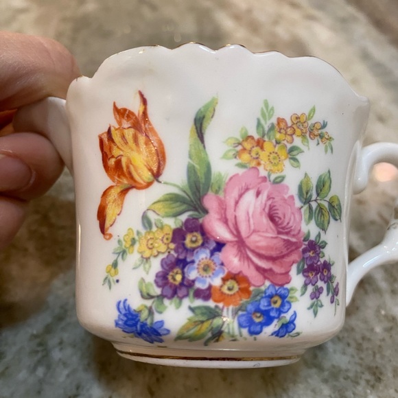1930's Sampson Smith Old Royal Bone China Creamer with Rose among Flowers - Picture 6 of 8